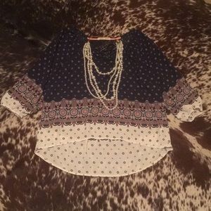 Rewind Multi-Patterned Blouse Size XL